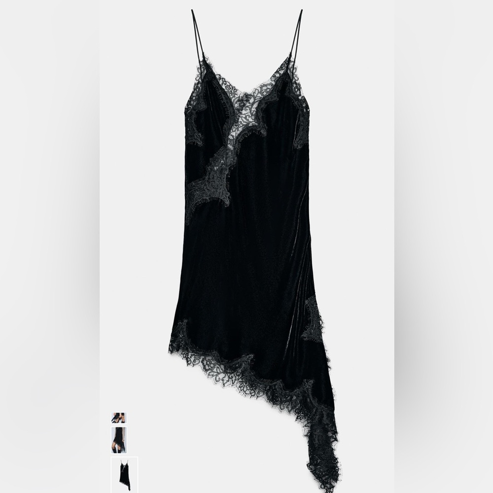 Zara Black Lace Trim Dress